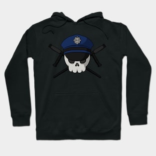 Police crew Jolly Roger pirate flag (no caption) Hoodie